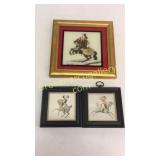 Painting on Glass, Knight and Pair Miniature