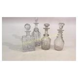 4 Glass Decanters