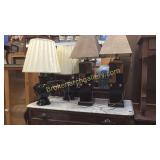 4 Designer Lamps W Shades