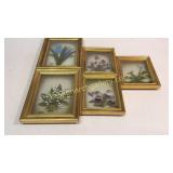 5 Hand Painted on Glass Florals