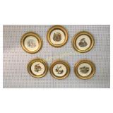6 Boehm Wildlife Series Plates, Framed