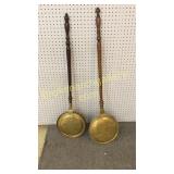 2 Brass and Copper Bed Warmers