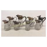 8 Brilliant Cut Syrup Jugs
