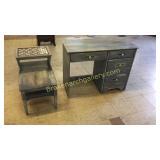 Blue Desk, Chair & End Table