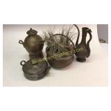 4 Pieces Hammered Copper