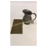 Brass Relief Plaque, Pewter Pitcher