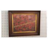 Oil on Canvas, Red Flowers