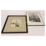 2 Signed Lionel Barrymore Prints