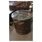 Designer Barrel Table W Marble Top