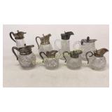 8 Brilliant Cut Syrup Pitchers
