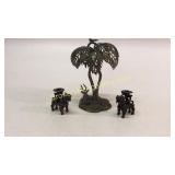 Brass Tree w/Deer, Pr Asian Foo Dragon