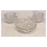 3 Piece Set Cut Glass