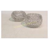 2 Cut Glass Rose Bowls
