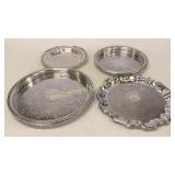 4 SIlverplate Serving Trays
