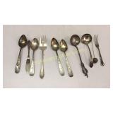 10 Pieces Sterling Flatware/ Pin