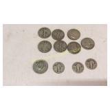 4 Walking Liberty Half Dollars, Franklins,