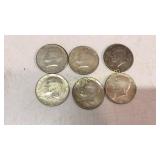 6 - Kennedy Half Dollars, 1964