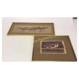 2 Yvonne Davis Etchings, Birds