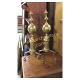 Pair Period Brass Andirons