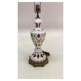 Bohemian Ruby Cut Overlay Lamp