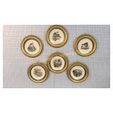6 Boehm Wildlife Series Plates in Frame