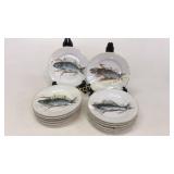 12 Porcelain Fish Plates