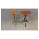 2 Period Walnut Candle Stands