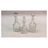 3 Crystal Cut Decanters