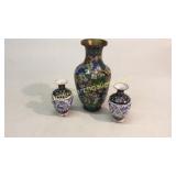 3 Pieces Asian Cloisonné