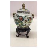 Satsuma Lidded Urn on Stand