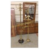Brass Coatrack/Umbrella Stand & Standing Butler