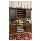Bar Back Cupboard W Leaded Glass Doors