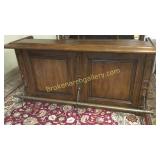 Oak Bar With Proper Brass Footrest