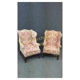 Pair of Chippendale Wingback Armchairs
