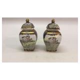 Pair Asian Style Mantle Urns