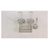 3 Perfume Bottles, Lead Crystal Cigarette Box