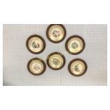 6 Framed Boehm Bird Plates