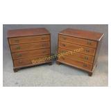 Pair 4 Drawer Mahogany Chest