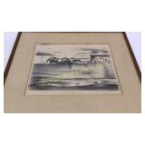 Hubert Davis Lithograph, The Meadow