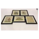 5 George Catlin Book Plates, Native American
