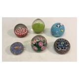 6 Glass Paperweights