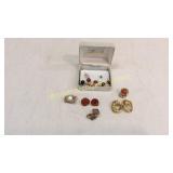 3 Pair Gold Earrings, Plus One