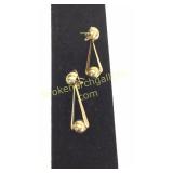 Pair 14k Yellow Gold Drop Earrings