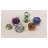 6 Glass Paperweights