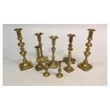 9 Brass Candlesticks