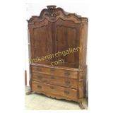 Belgian Armoire Over Chest