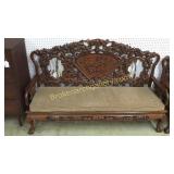 Highly Carved Carved Asian Settee