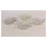 4 Cut Glass Nappys