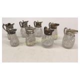 8 Cut Glass Syrup Pitchers