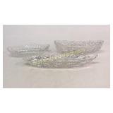 3 Cut Glass Trays